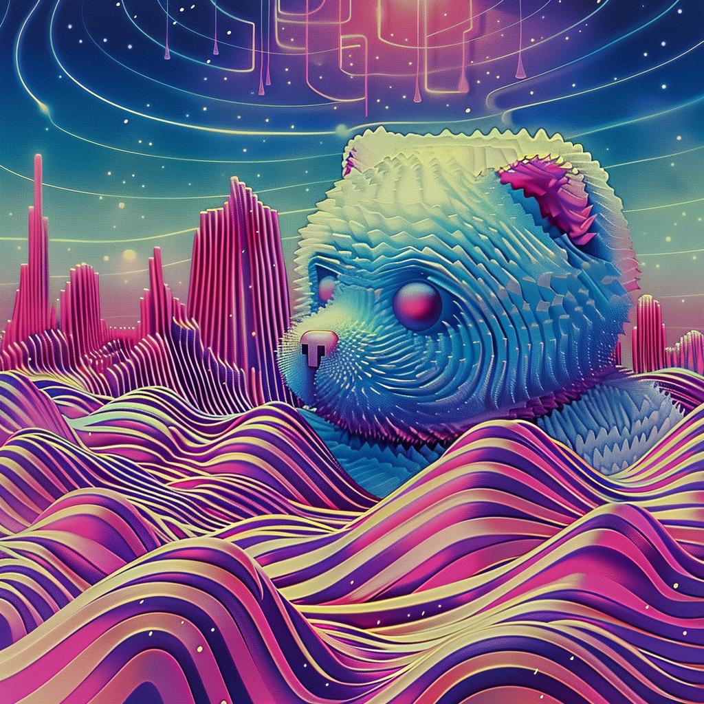 psychedelic  bear  ocean  city  background  colorful  surreal  water  abstract  vibrant 967558