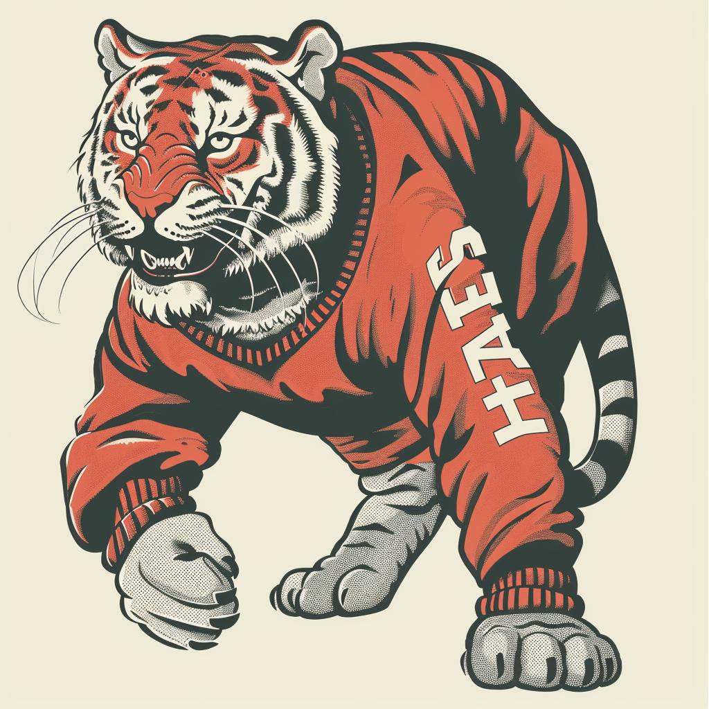tiger  sweater  action  dynamic  angry  vintage  mascot  illustration  pennant  college 920214
