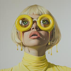 عارضة أزياء شقراء، مكياج، نظارات، صورة شخصية، أزياء، نابضة بالحياة، رسم توضيحي، ملون، 1074517
