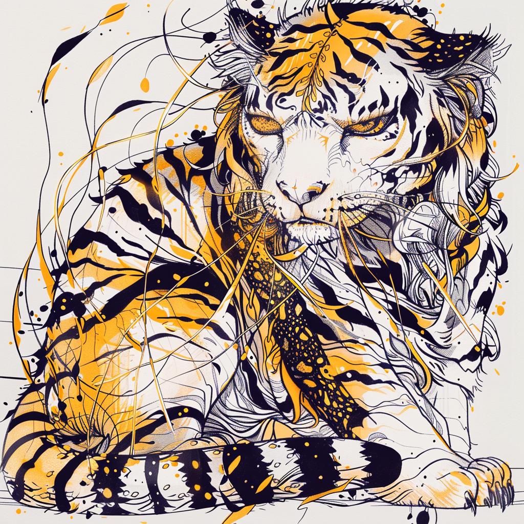 mythical  creature  hybrid  dragon  tiger  fantasy  unique  exploration  strength  art 952634