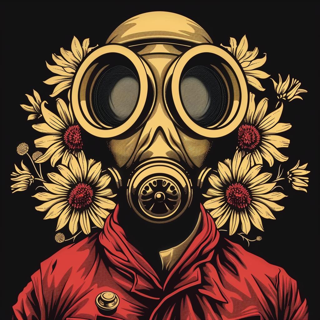 gasmask  flowers  provocative  art  spiritual  dark  occult  flowerpunk  decorative  design 933478