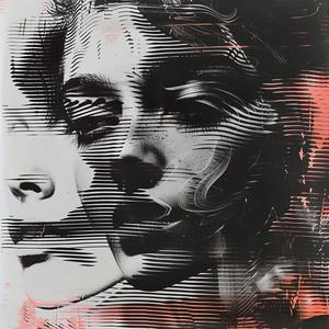 lithograph  lines  feedback  glitch  women  stripes  abstract  portrait  surreal  artistic 1039007