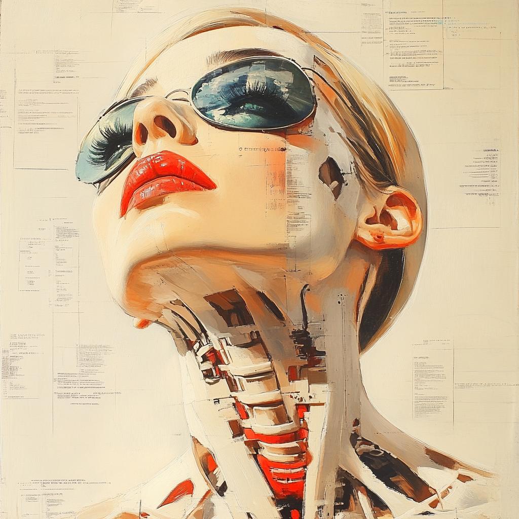 نظارة شمسية نسائية، هيكل عظمي، فنون مظلمة، تصميم وشم، كولاج، طباعة برية، مقلة عين، رسم رعب ياباني 2103
