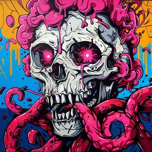 horror  Japanese  skull  tentacles  colorful  art  monster  spooky  illustration  creepy 1036507