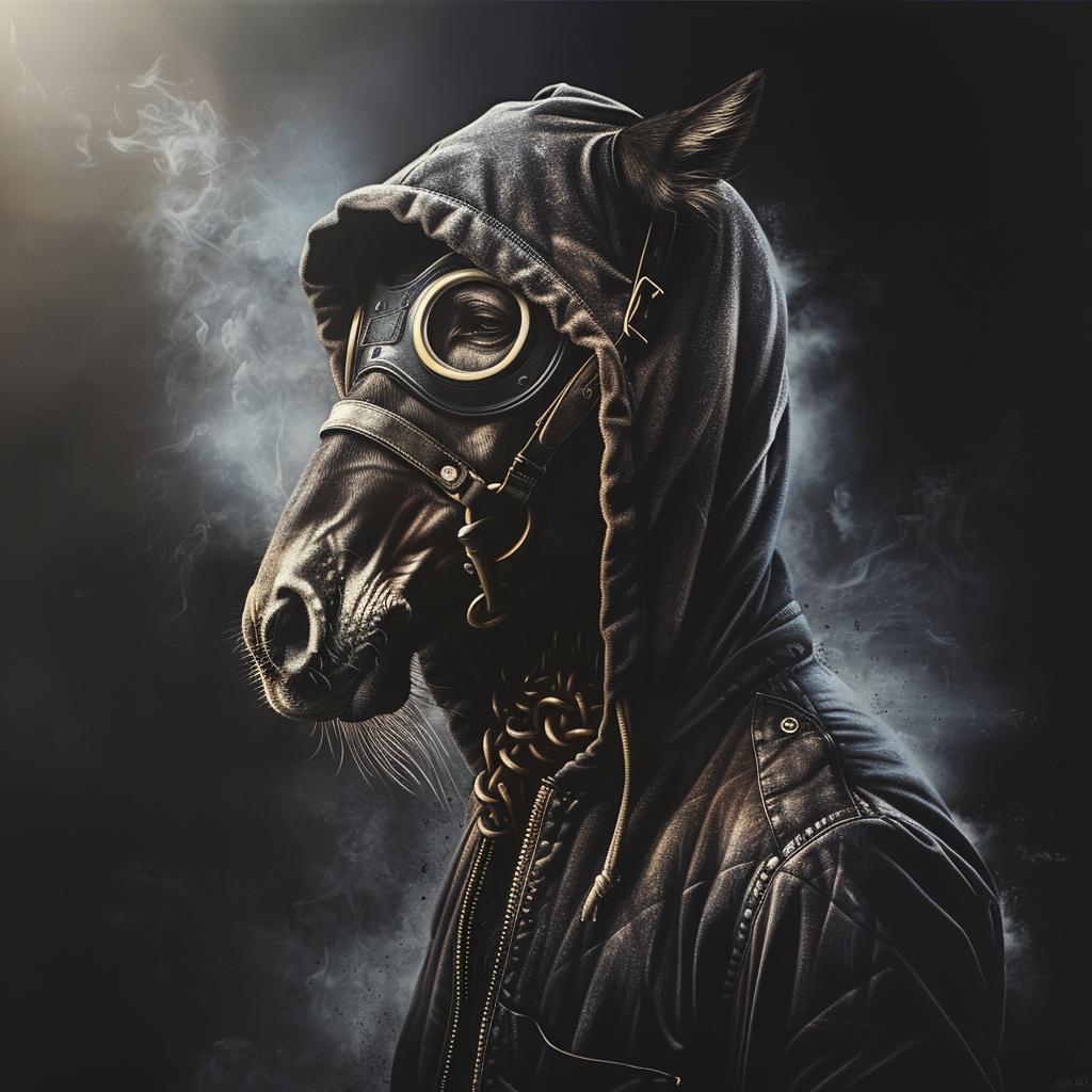horse  hoodie  smoking  urban  animal  illustration  humor  cartoon  modern  quirky 1034142