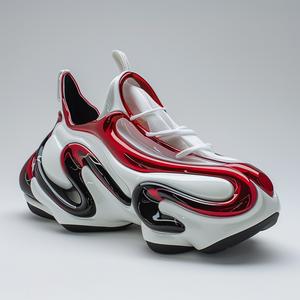 hybrid  shoes  design  red  black  sneaker  Giger  white  photography  studio 1038156