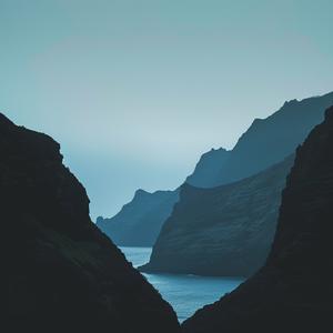 ocean  cliff  view  minimalistic  abstract  landscape  nature  panorama  blue  scenic 1038801