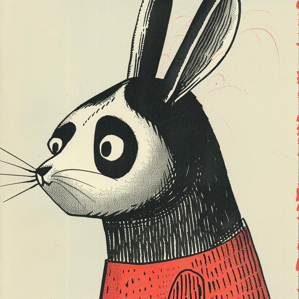 rabbit  panda  hybrid  illustration  creative  cute  Gemma  Correll  stripes  art 922851