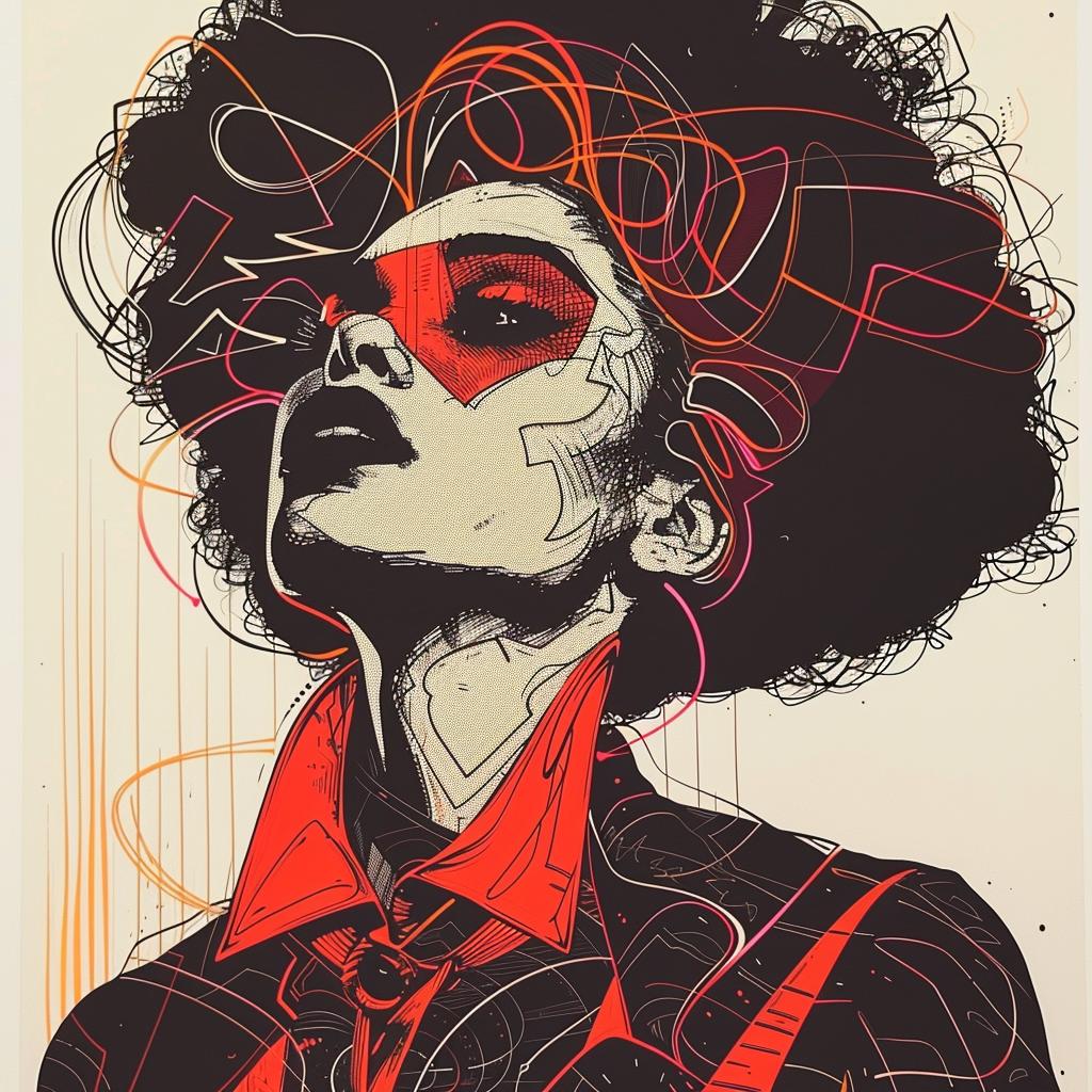 Pop Art  portrait  African-American  model  afro  Troy Brooks  white  background  stylized  illustration 939195