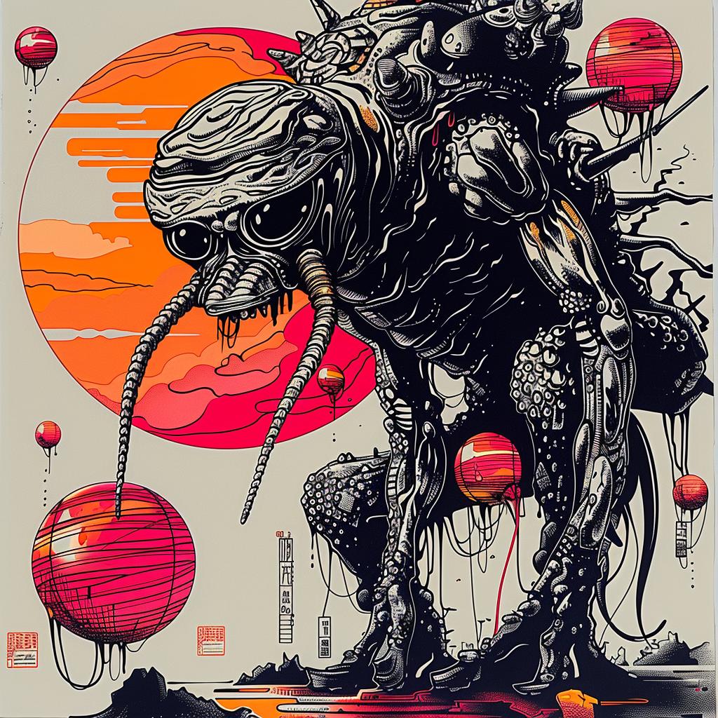 alien  sun  poster  red  graphic  design  illustration  japanese  lettering  art 948951