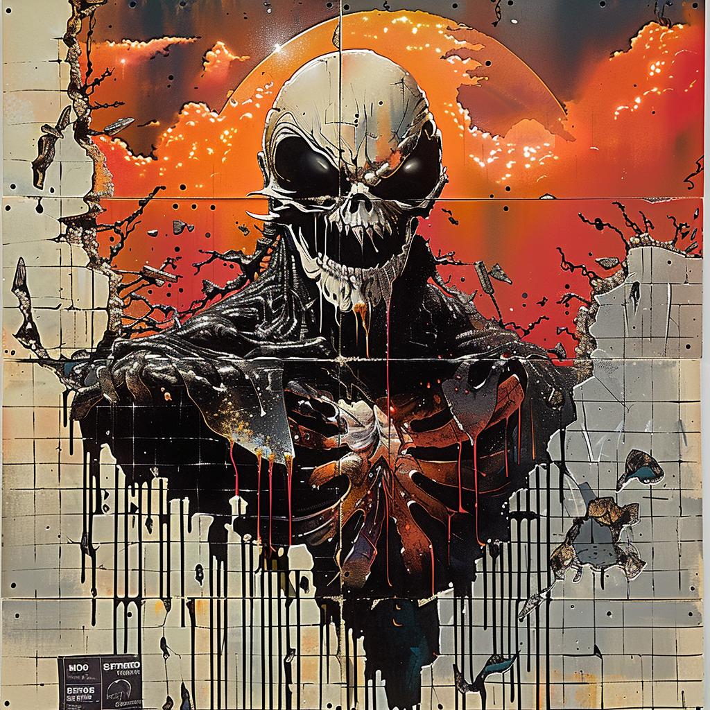 skeleton  blood  dark  horror  art  paint  gruesome  expressive  visceral  MacFarlane 1015432
