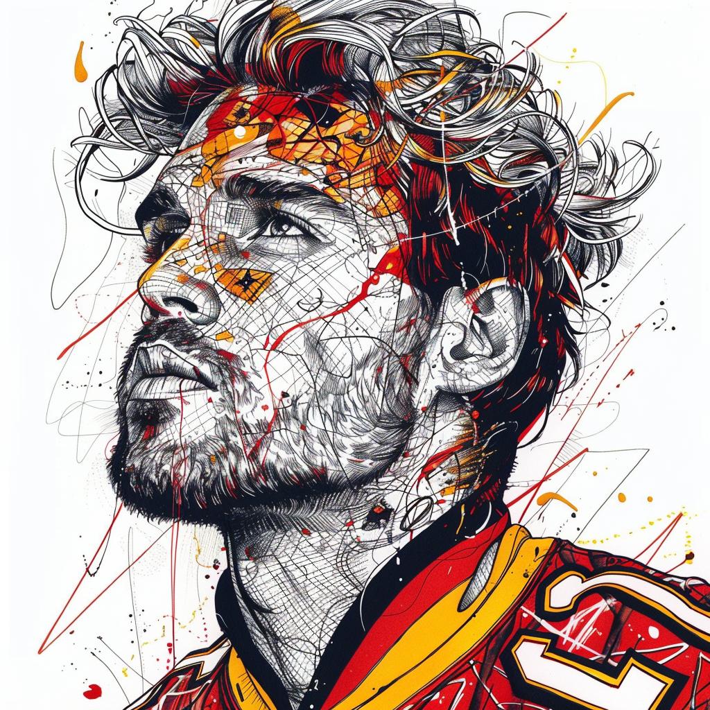 رسم رجل لحية بقع طلاء رسم توضيحي بورتريه فن تصميم تجريدي 951936