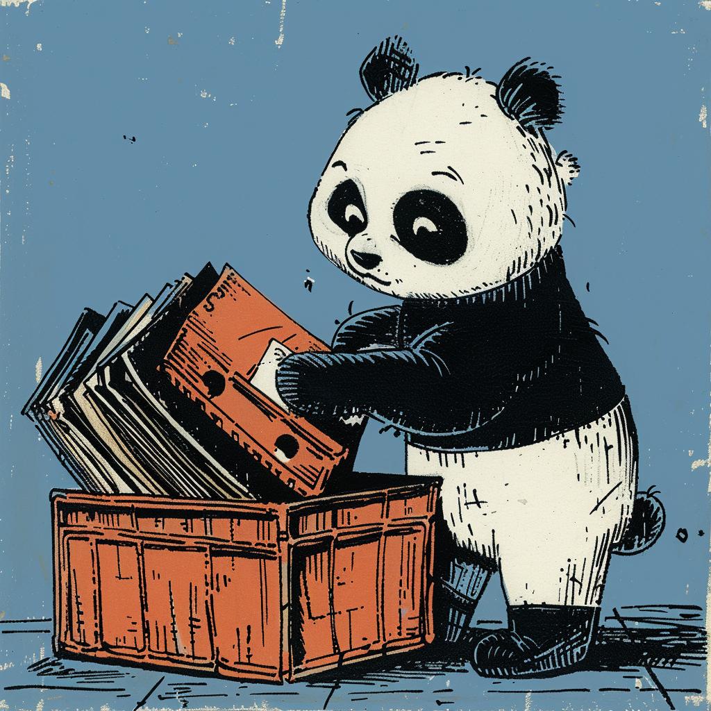 panda  books  crate  cartoon  cute  sitting  playful  animal  stack  fun 922953