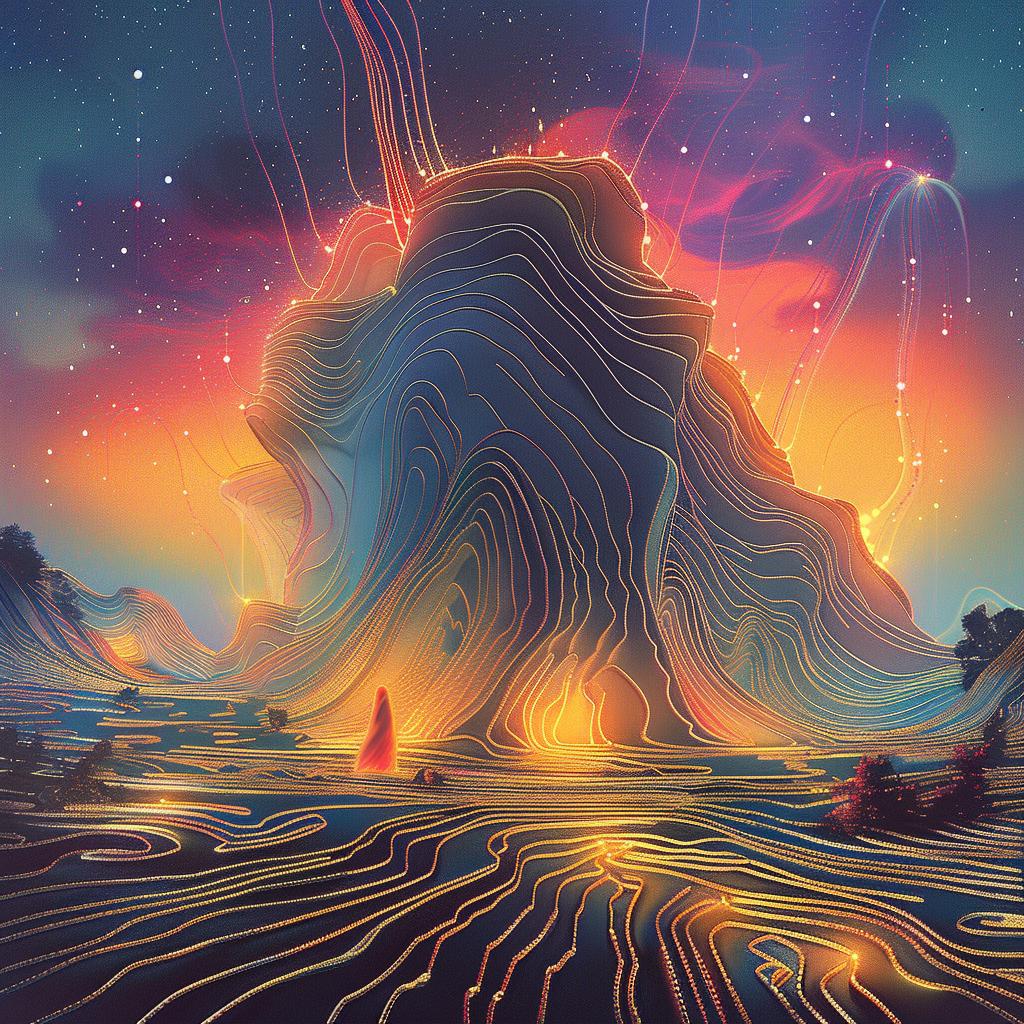 digital  mountain  fire  clouds  landscape  art  nature  vivid  orange  sky 967374
