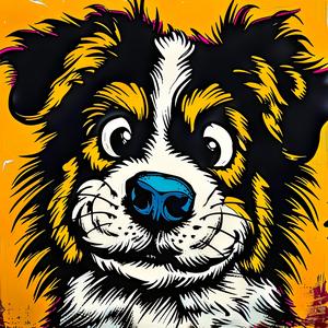 dog  yellow  background  cute  adorable  whimsical  cartoon  colorful  playful  simple 1037427
