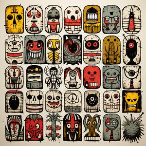 monsters  asymmetrical  Japanese  dark  occult  shattered  bold  artnouveau  illustration  tattoo 1078767