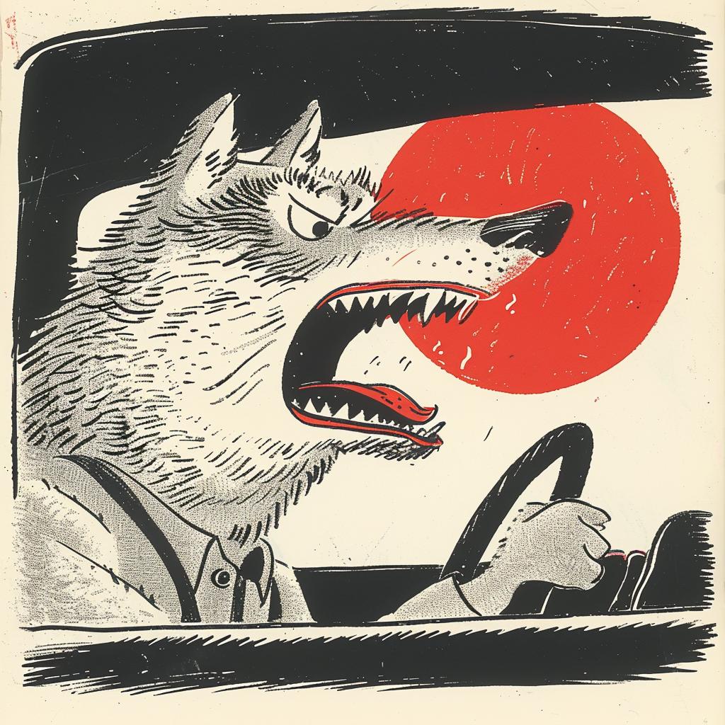 wolf  car  angry  road  rage  cartoon  Moebius  Chris  Bachalo  humor 923137