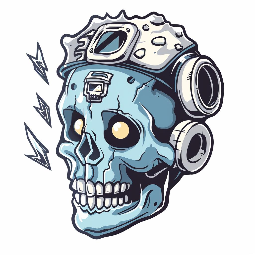 cyborg  skull  headphones  white  background  concept  futuristic  portrait  mechanical  style 943901