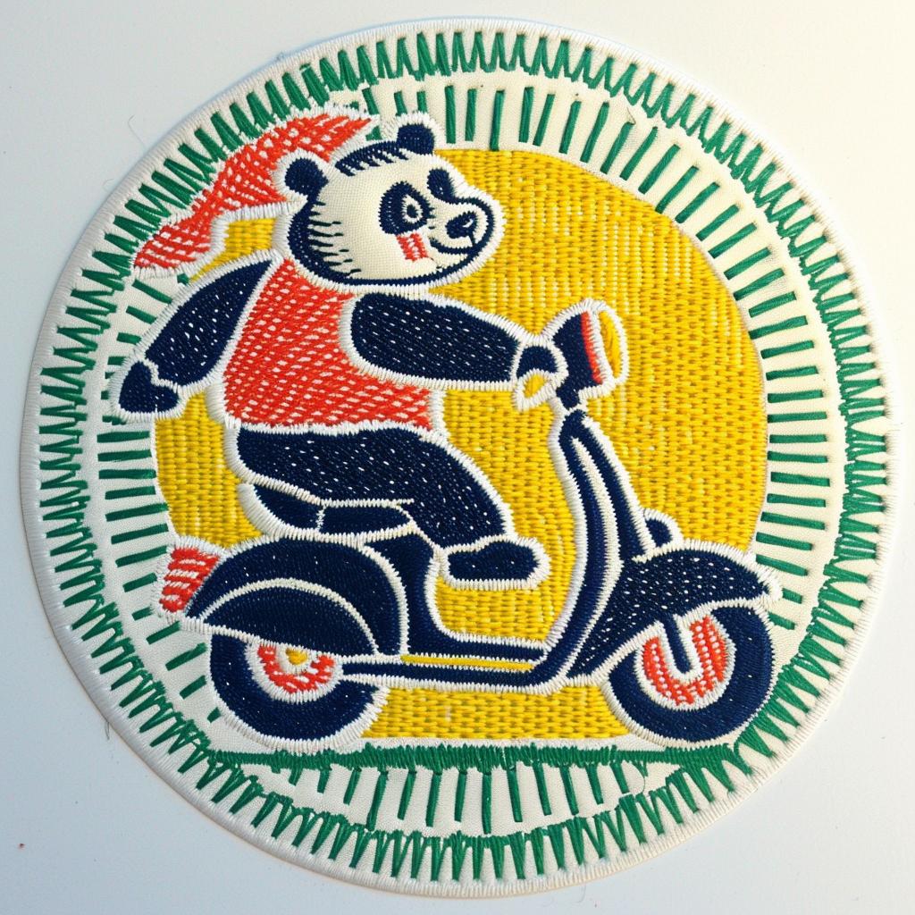 patch  panda  scooter  chenille  streetwear  embroidered  minimal  urban  youthful  trendy 961285