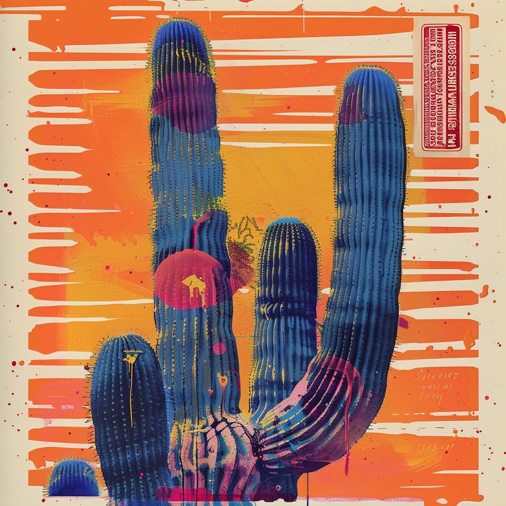 biological  illustration  cactus  punk  chemigram  palette-knife  painting  Op-Art  Hsaio  Shaun 974934