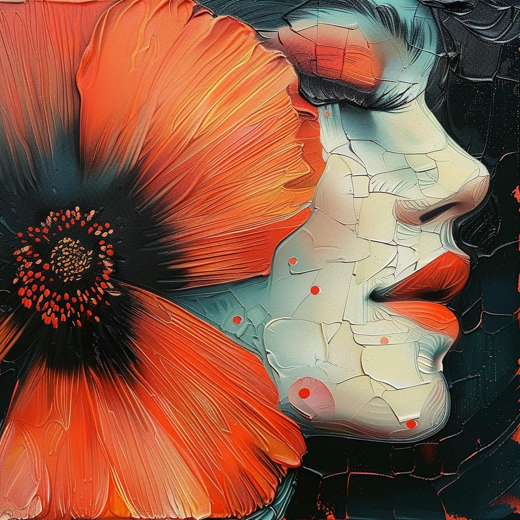 woman  flower  painting  orange  art  hues  portrait  Floral  colorful  vibrant 963720
