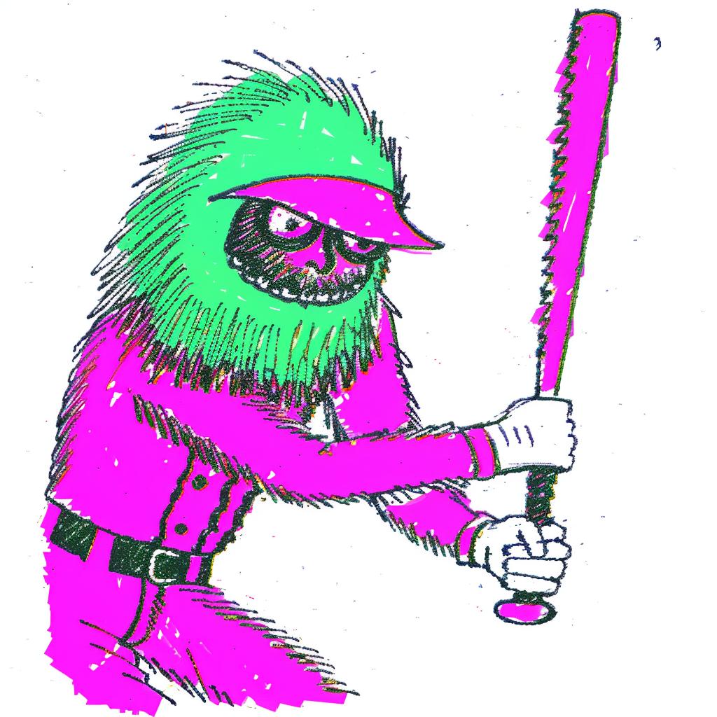 baseball  monster  bat  drawing  colorful  fantasy  playful  whimsical  cartoon  imaginative 940236