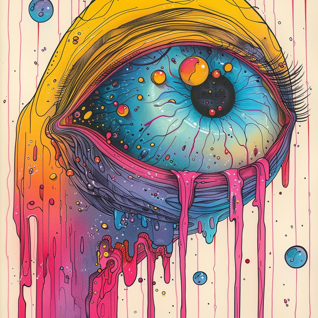 SaulBass  colorful  eye  dripping  paint  bubbles  naturalistic  spiritual  terror  occult 925500