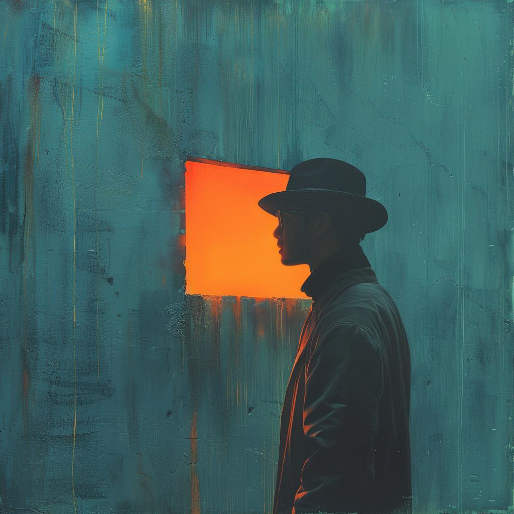 photography  double  exposure  surreal  man  hat  blue  wall  lighting  NYC 1031630