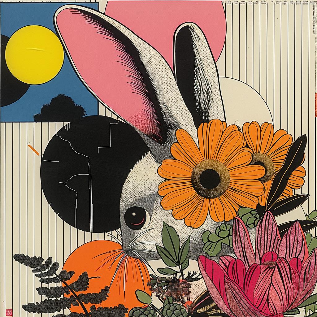 surreal  album  cover  rabbit  flowers  sun  Tsukioka  Yoshitoshi  Dick  Bruna 1020895