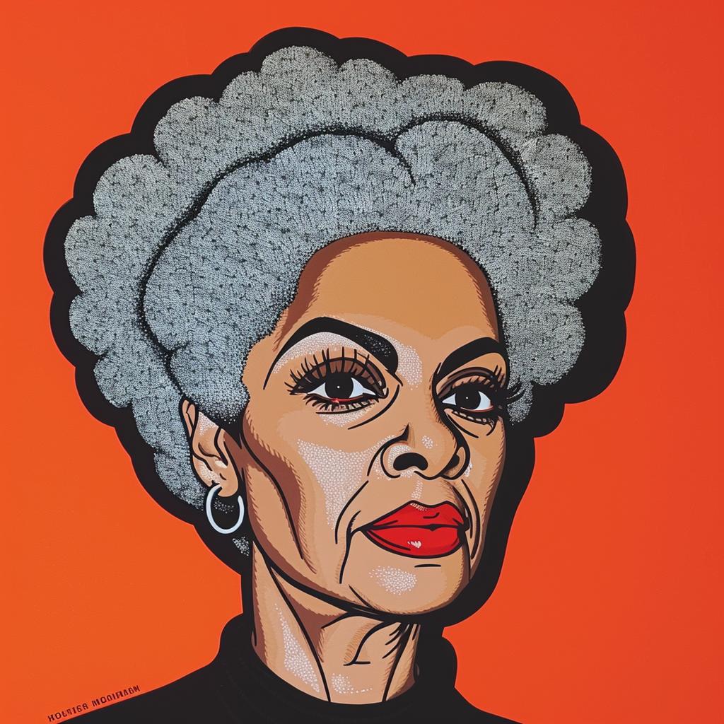 woman  portrait  gray  older  African-American  light skin  painting  expression  age  details 972426
