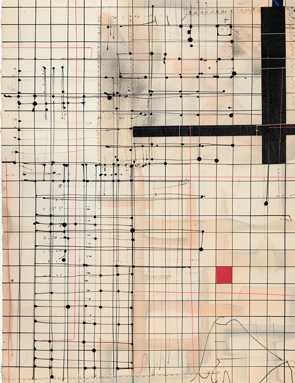 drawing  black  red  lines  patchwork  minimal  scotch  tape  abstract  art 962024
