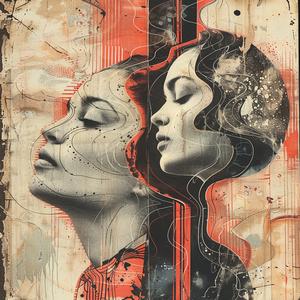 two  women  album  surreal  artwork  symbolist  risograph  expressive  colorful  dreamlike 1079337