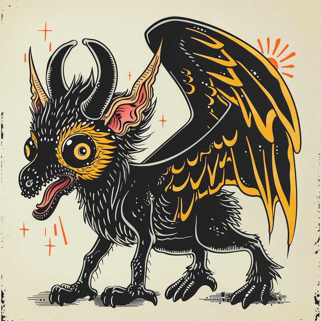 mythical  creature  hybrid  animal  fantastical  dragon  wings  illustration  Chris Bachalo  unique 923321