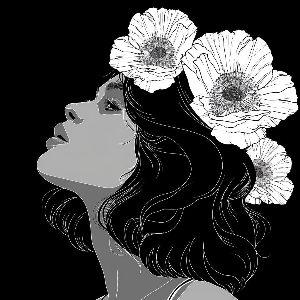 vector  illustration  minimal  boho  monochromatic  flowers  flowerpunk  lineart  conceptual  nature 960059