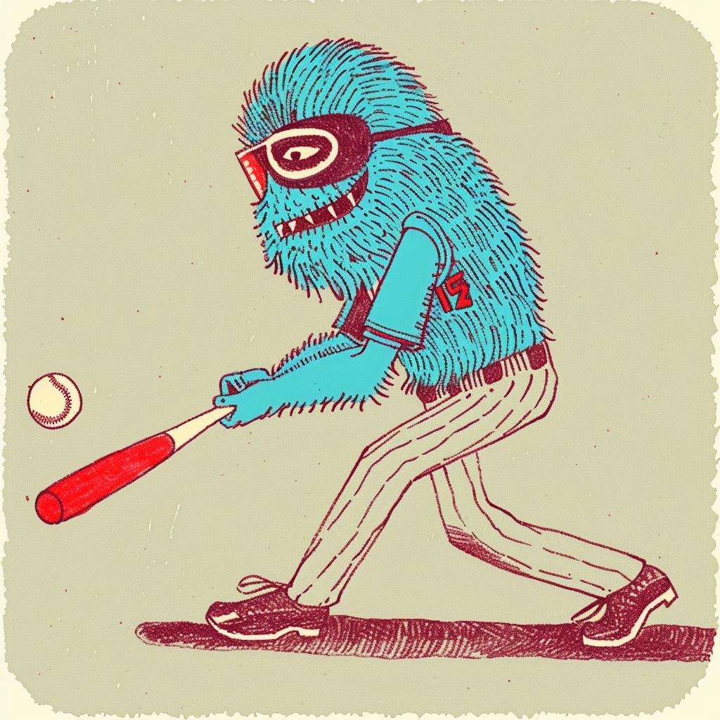 زي لاعب البيسبول، مضرب، قفاز، وحش، رسوم متحركة، رياضي، مرح، متحرك 940339