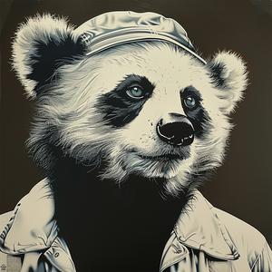 panda  bear  hat  cute  animal  whimsical  nature  portrait  illustration  colorful 1039641