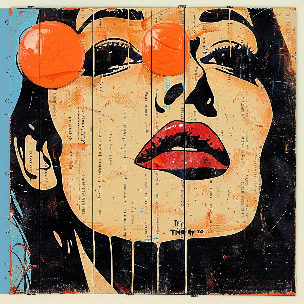 album  cover  woman  orange  balls  face  impasto  palette  knife  1980s 963508