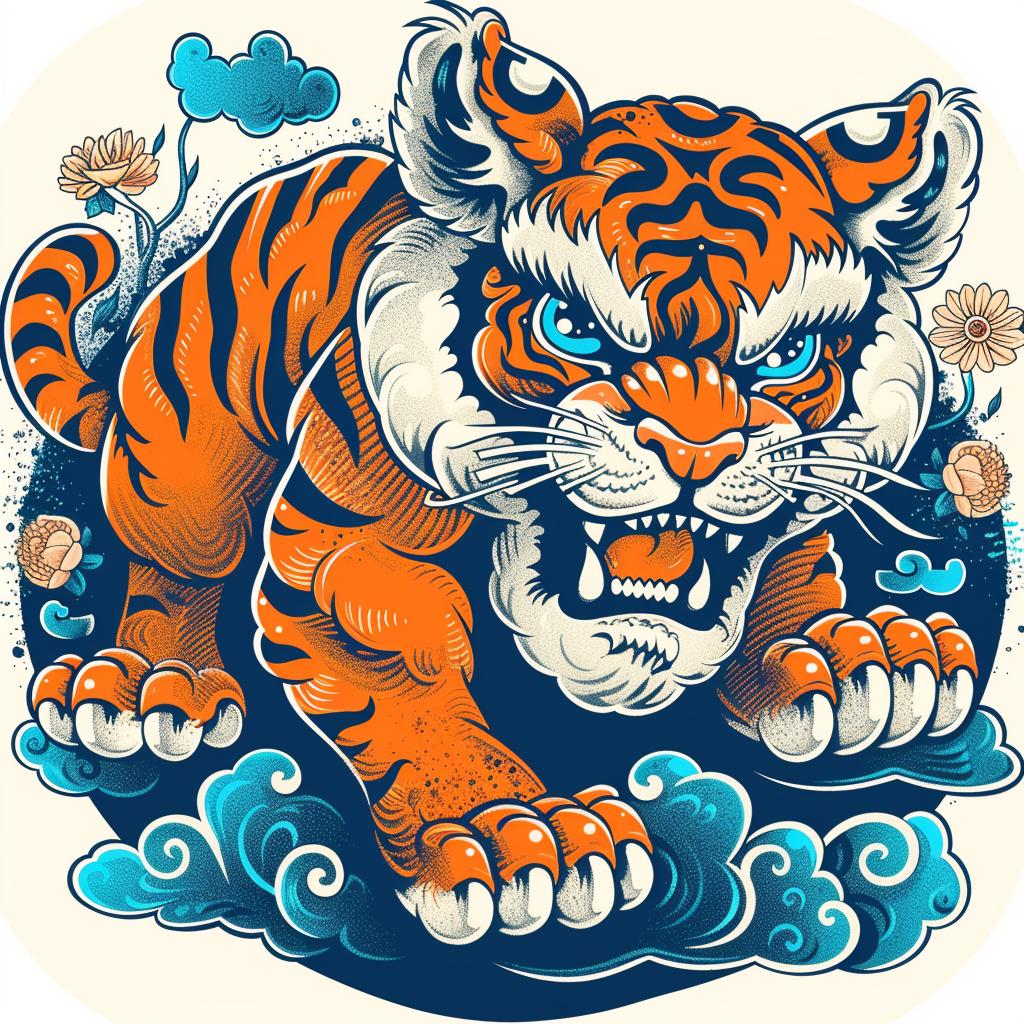 tiger  creature  mythical  terrifying  white  background  blue  eyes  mouth  imaginative 930762