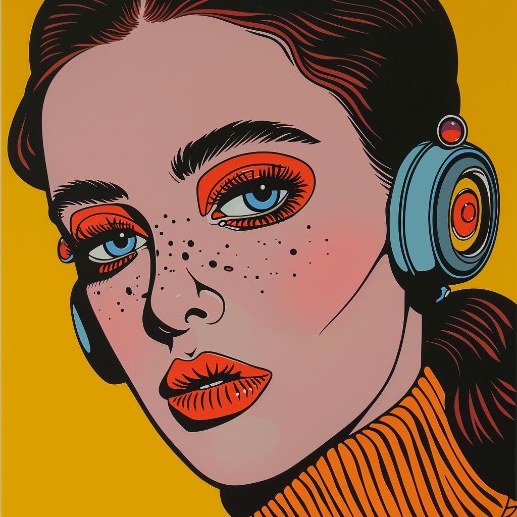cyborg  popart  painting  headphones  colorful  art  music  woman  portrait  style 1023672