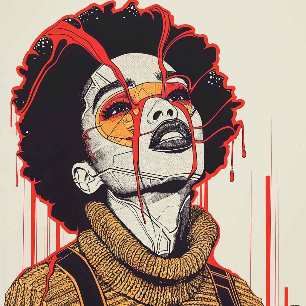 Pop  Art  model  african-american  sweater  makeup  red  face  Troy  Kerry 939074