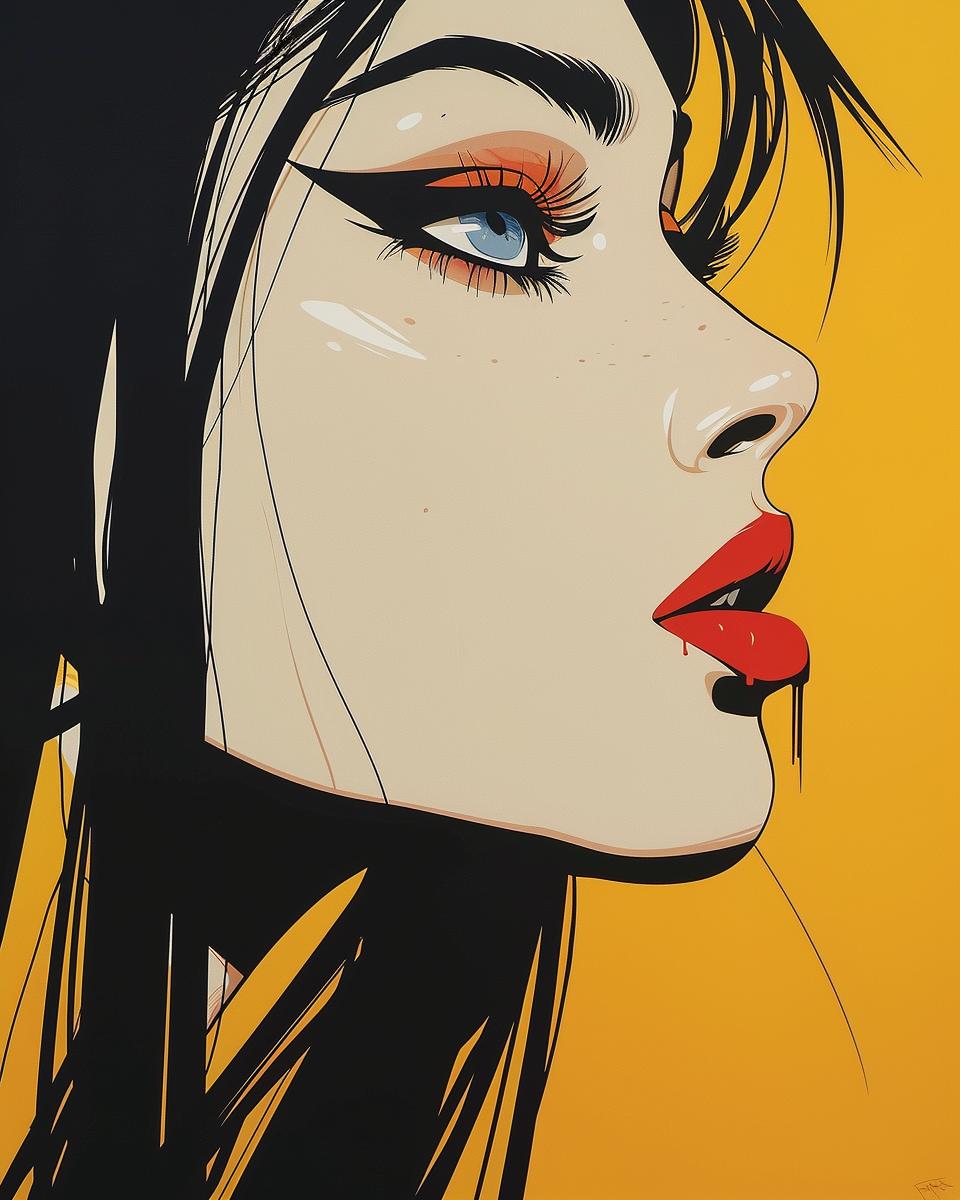 vibrant  portrait  female  makeup  colorful  dripping  hair  elegant  medium  Nagel 957952