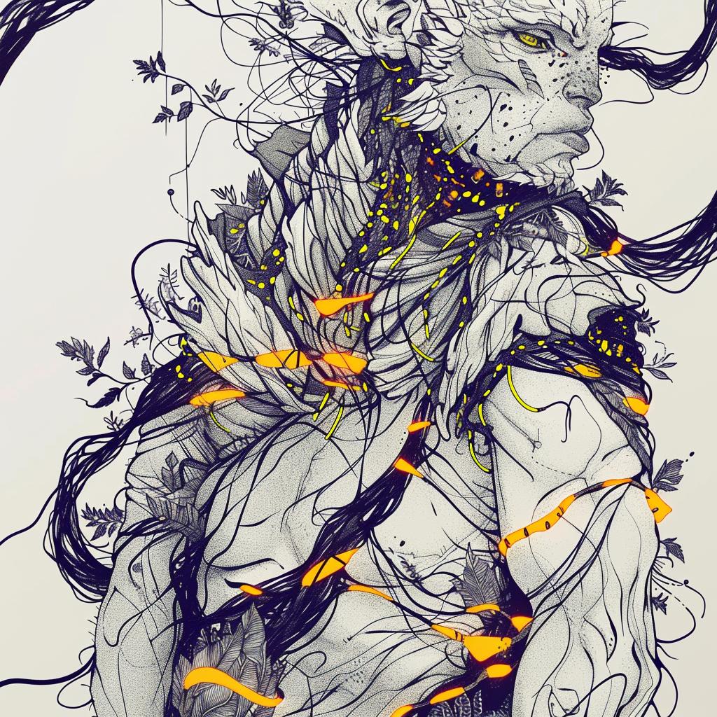mythical  creature  hybrid  vines  woman  fantastical  unique  drawing  cryptozoology  fantasy 952810