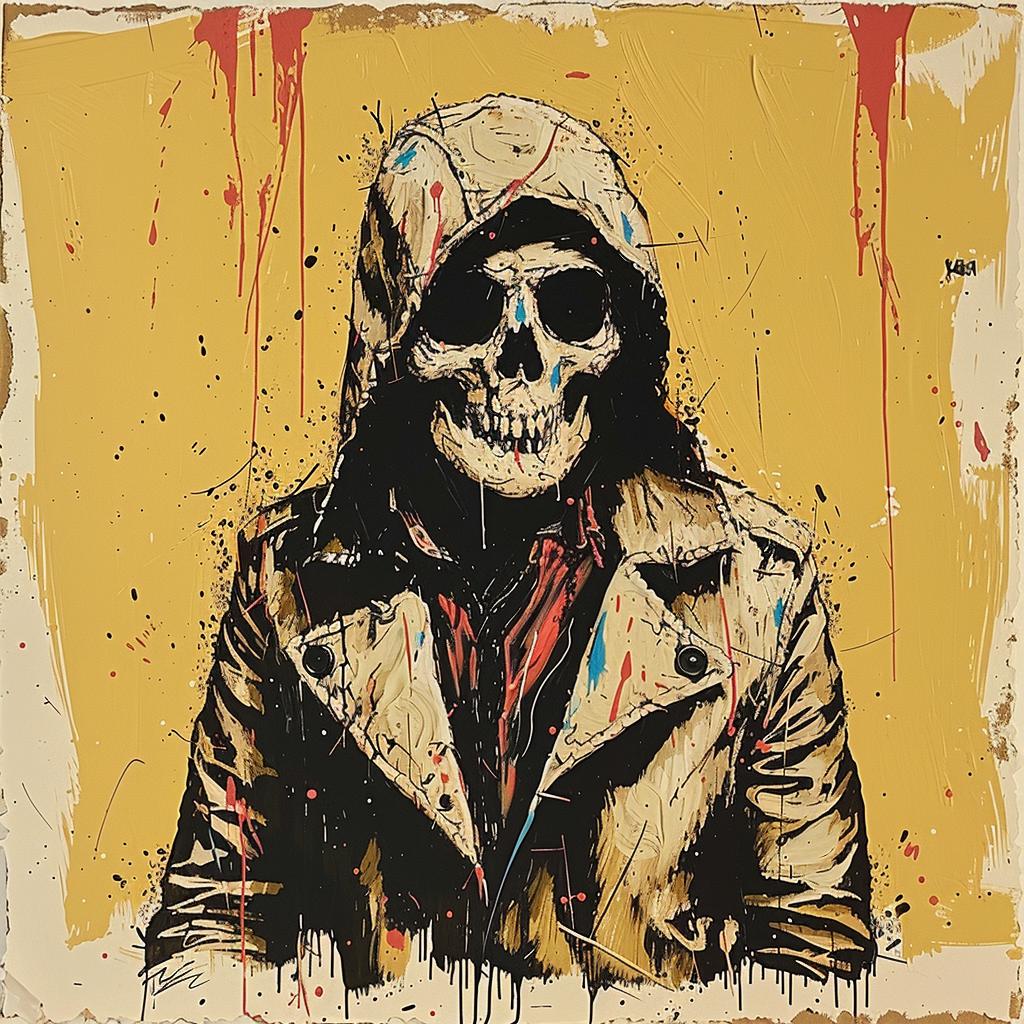 skull  trenchcoat  hoodie  ominous  painting  jacket  sunglasses  dark  illustration  art 1021501