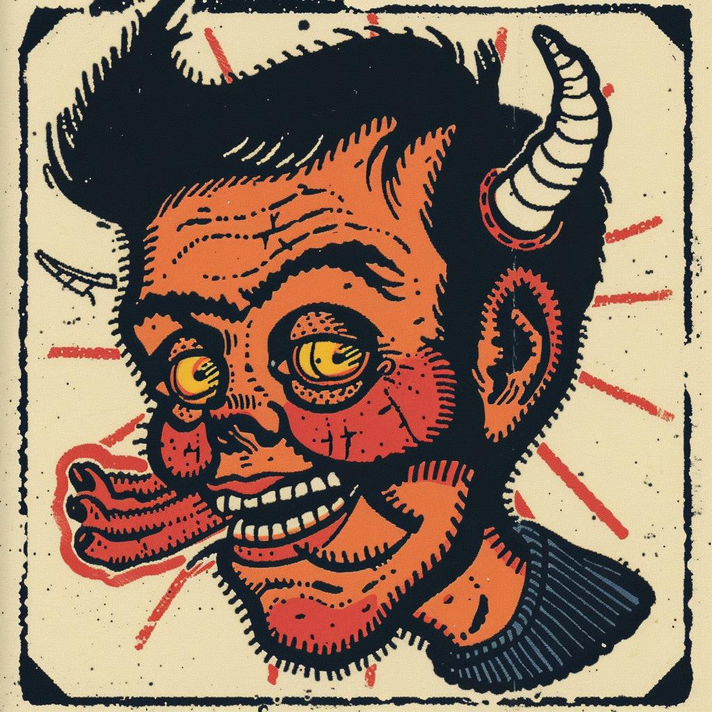 cartoon  devil  horns  tongue  illustration  colorful  playful  fantasy  whimsical  dark 931684