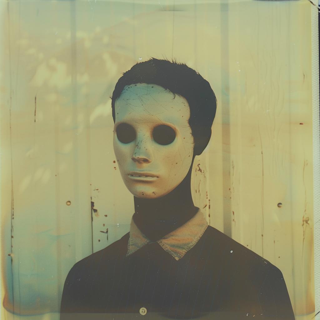 Polaroid  man  mask  1974  Troy  Brooks  terrifying  photo  vintage  nostalgia 1020048