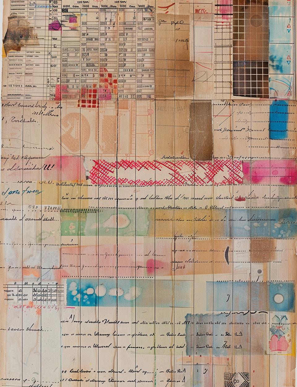 vintage  ledger  collage  papers  pencils  patterns  marginalia  art  texture  composition 962095