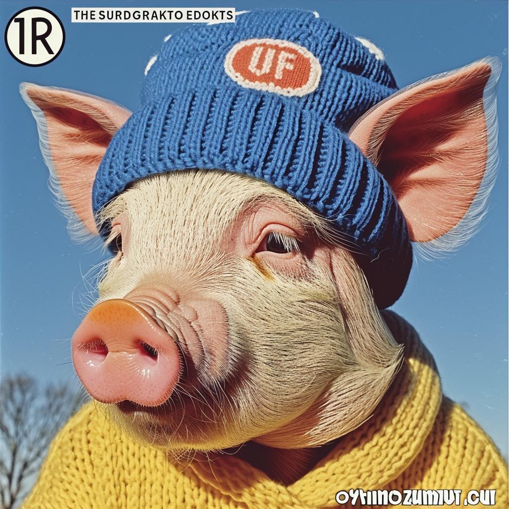 pig  blue  knit  cap  close-up  design  art  sweater  animal  portrait 962800