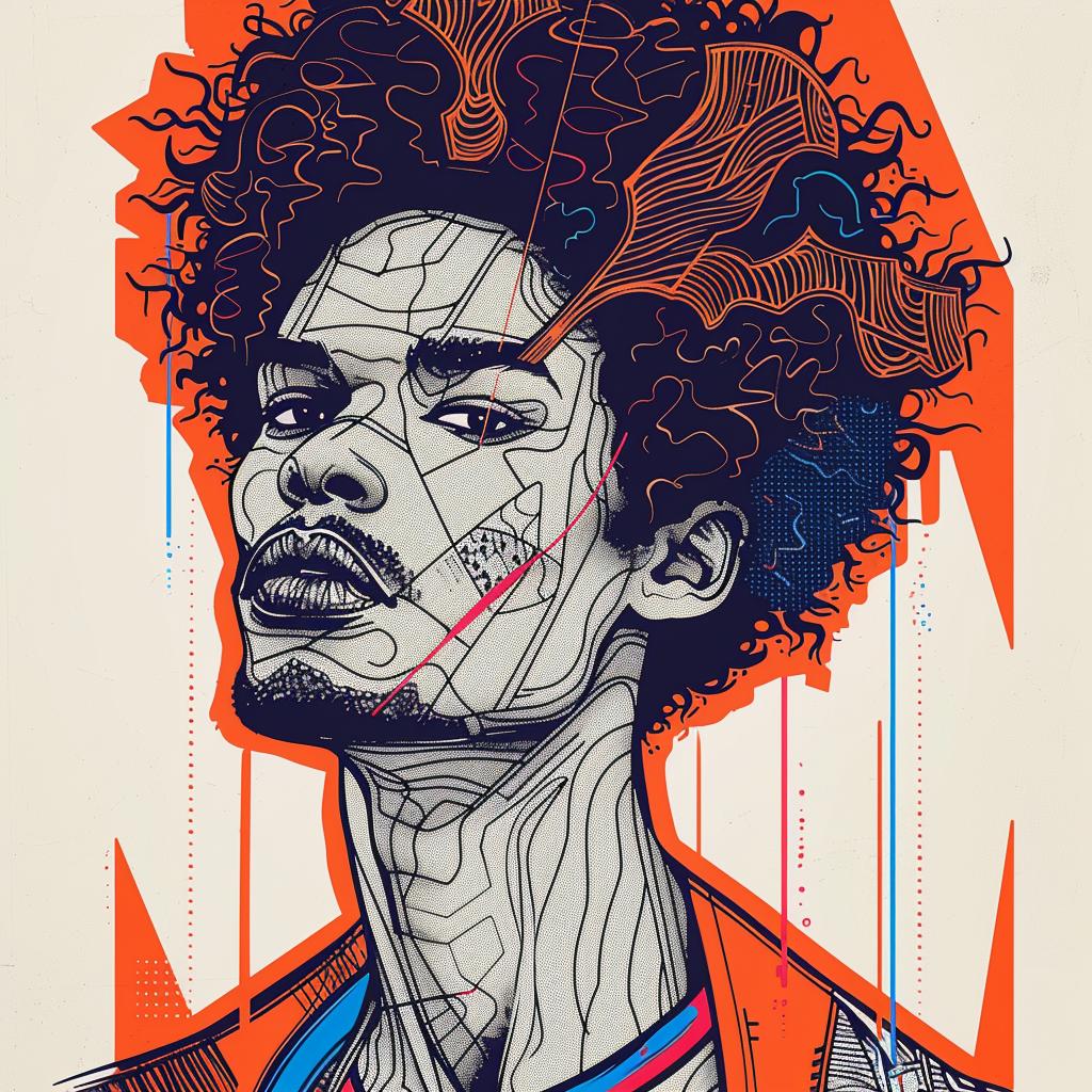 Pop Art  digital  art  African-American  man  hair  white  background  illustration  style 937951