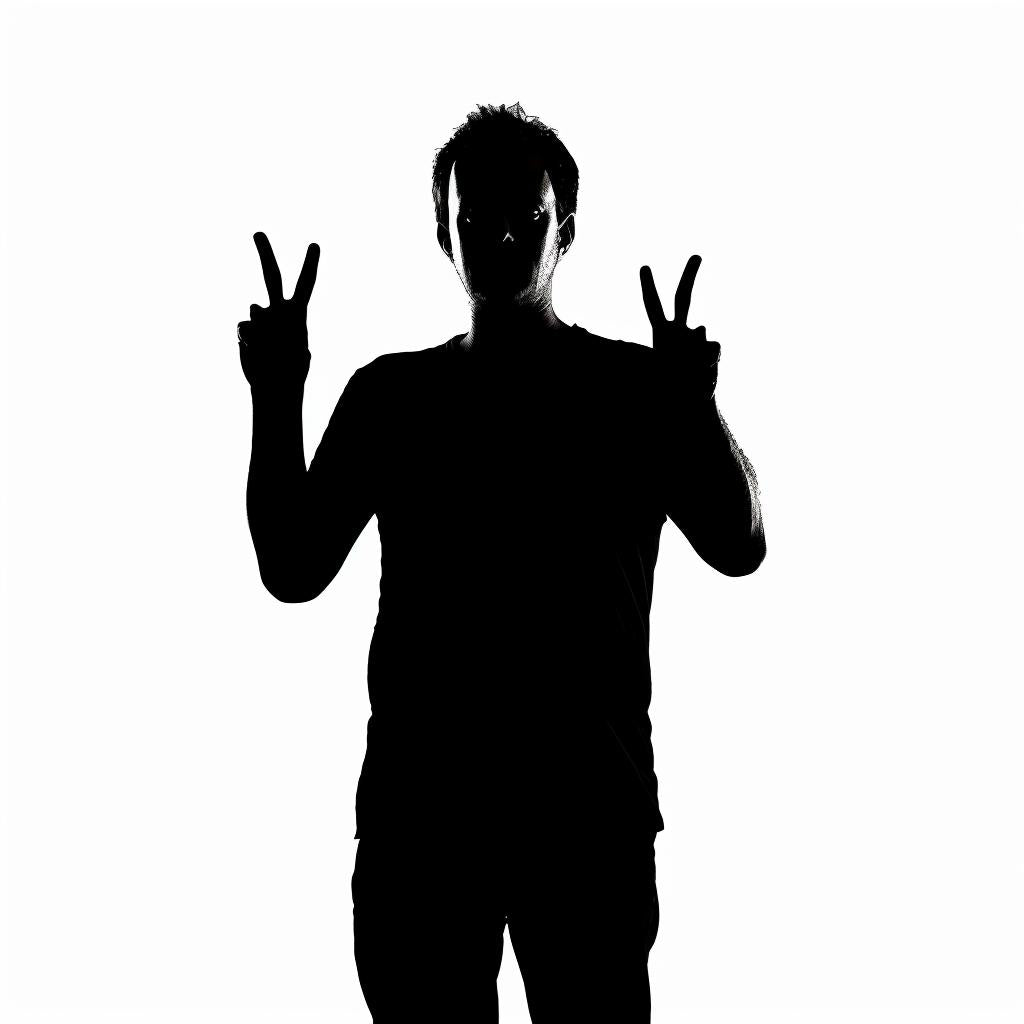 silhouette  man  ASL  illustration  black  white  victory  sign  symbol  gesture 954150