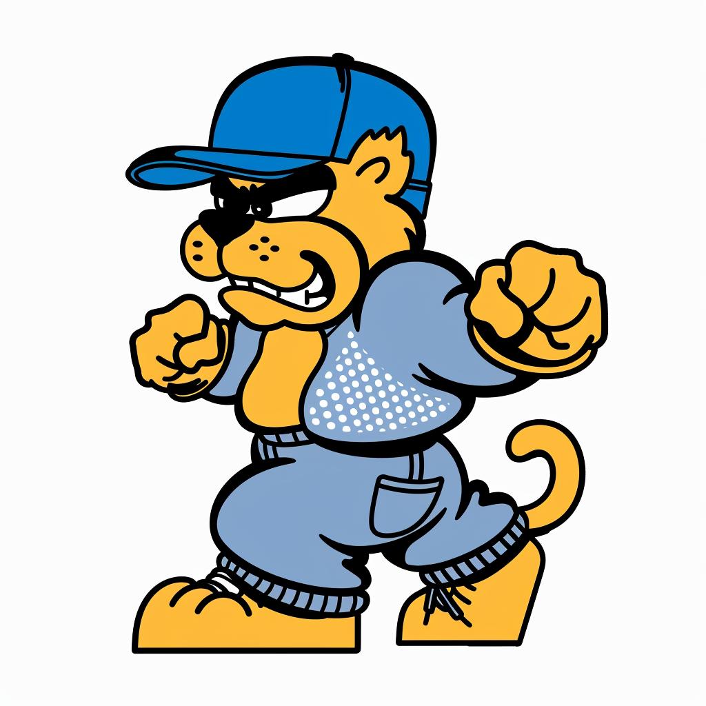 aggressive  lion  anthropomorphic  street  culture  minimal  baseball  cap  cartoon  jeans 958934